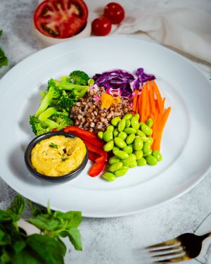 Toasted buckwheat with root veg. Siberia on a plate, but like... edible. at PLANT THEORY - The Vegan Restaurant in Canggu