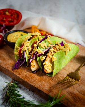 Crispy fake fish. Real tortilla. Nobody’s mad. at PLANT THEORY - The Vegan Restaurant in Canggu