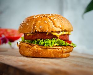 Grilled vegan patty with dairy-free cheese. USA! But make it plant-based. at PLANT THEORY - The Vegan Restaurant in Canggu