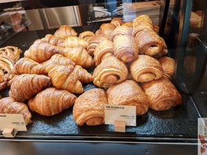 Vegan croissants and chocolate bread at Land & Monkeys - Père Lachaise   in Paris
