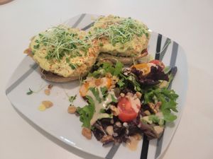 Benedict at Sip Sip Hooray Garden Cafe  in Englewood