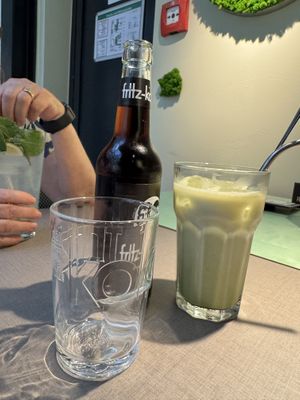 Iced matcha latte.  at Katzentempel Berlin Mitte in Berlin