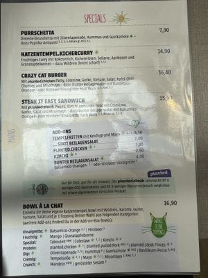 Menu 1/3.  at Katzentempel Berlin Mitte in Berlin