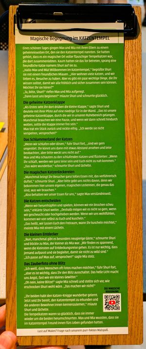 Menu page at Katzentempel Berlin Mitte at Katzentempel Berlin Mitte in Berlin