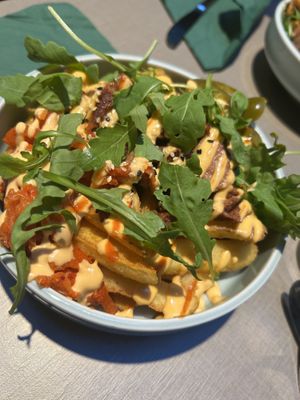 Planted steak & fries  at Katzentempel Berlin Mitte in Berlin