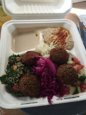Falafel plate at Melrose Burgers by Fala Bar in Los Angeles