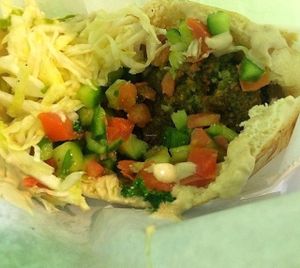 Kale falafel  at Melrose Burgers by Fala Bar in Los Angeles