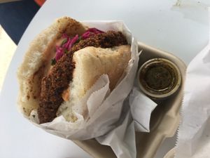 kale burger at Melrose Burgers by Fala Bar in Los Angeles