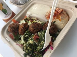 falafel platter at Melrose Burgers by Fala Bar in Los Angeles