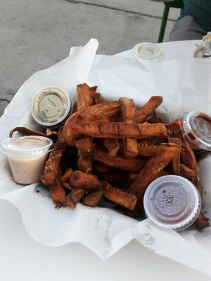 sweet fries at Melrose Burgers by Fala Bar in Los Angeles