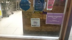 HC sticker at Melrose Burgers by Fala Bar in Los Angeles