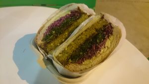 kale burger at Melrose Burgers by Fala Bar in Los Angeles