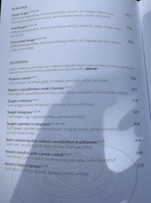 Menu  at Restavracija Al Fresco in Bled