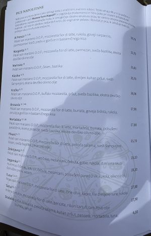 Menu  at Restavracija Al Fresco in Bled