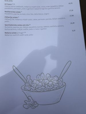 Menu  at Restavracija Al Fresco in Bled