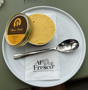 Mango sorbet  at Restavracija Al Fresco in Bled