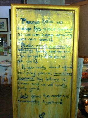 Good karma! at 9 Warung in Ubud