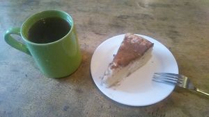 Kombucha and coconut cake at 9 Warung in Ubud