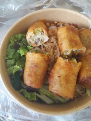 Vegan bun cha gio chay for take away at Chay DANAMI in Ho Chi Minh City