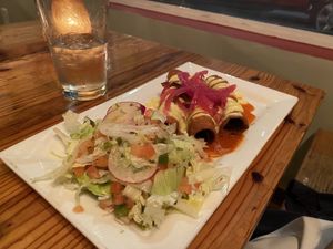 Vegan flautas at Dos Perros in Durham