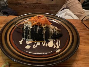 Chile relleno at Dos Perros in Durham