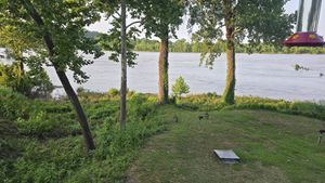 View of the river at Brave New Restaurant in Little Rock