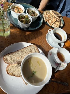 Soup, Flatbread & Dips   at Cafe Eighty2 in Inverness