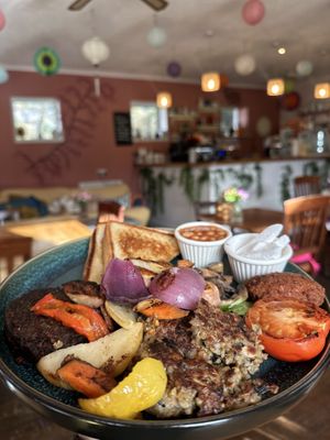 Vegan breakfast plate in this charming cafe   at Cafe Eighty2 in Inverness