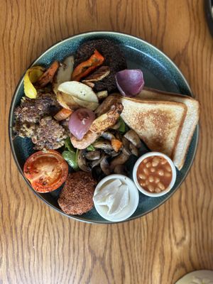 Full plate of delicious food   at Cafe Eighty2 in Inverness