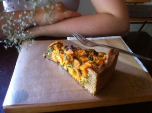 quiche with sweet potato and spinach at Laauma in Berlin
