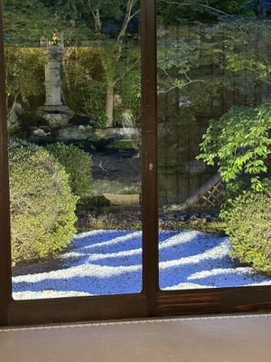 View of the garden from our private room  at Kanga-An in Kyoto