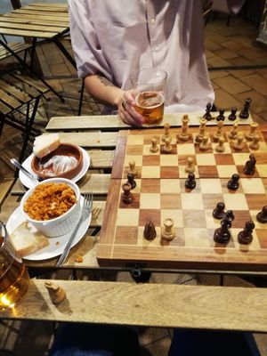 Some games, beer and tapas! at El Rastrel Etic Cafe in Salamanca