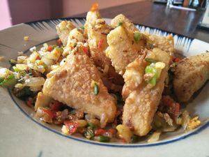 tofu with garlic and ginger at Prem Bistro and Cafe in Ho Chi Minh City