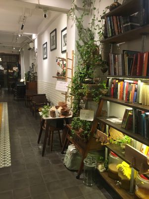 Bookshelf at Prem Bistro and Cafe in Ho Chi Minh City