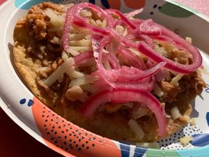 Tinga Taco from Matchacita @ the People's Plant-Based Party on 10/5/25, sponsored by People's Food Co-Op & Vegan Kalamazoo at Matchacita in Kalamazoo