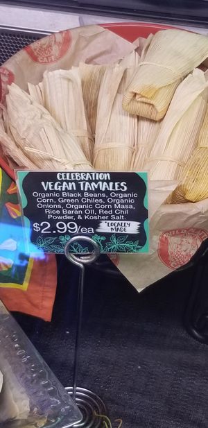 Vegan tamales at Wildberries Marketplace in Arcata