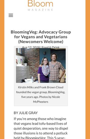 2018 article in Bloom Magazine! at BloomingVEG in Bloomington