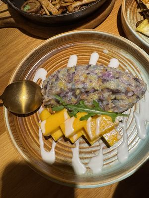 Rainbow mango rice  at Qing Chun by Perma - 慶春樸門 in Hangzhou