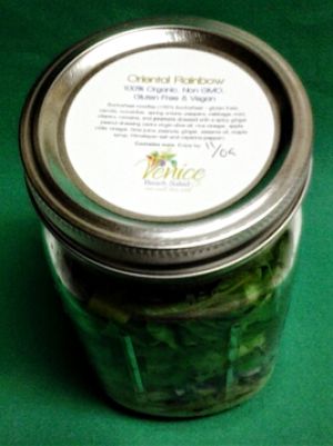 ORIENTAL RAINBOW SALAD in a glass mason jar! at Rawkin Juice in Burbank