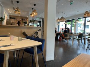 Spacious cafe   at Lilly's Deli in Munich