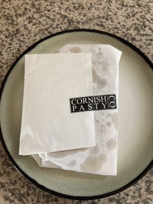 Unwrapping the delicious pasty! at Cornish Pasty Co in Las Vegas