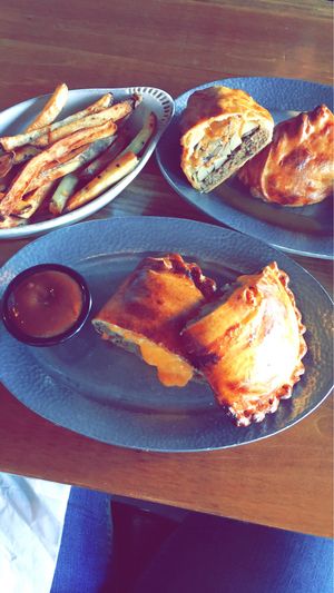 The vegetarian cottage pie and chips were amazing!  at Cornish Pasty Co in Las Vegas