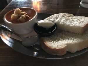 Tomato bisque at Cornish Pasty Co in Las Vegas