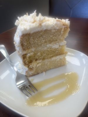 Coconut layer cake  at Vital-Life Vegan in Toronto