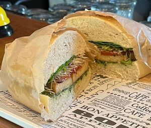 Tofu teriyaki sandwich  at Radhika food bar in Givat Ada