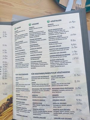 Vegane und vegetarische Karte at Day Night Restaurant  in Crete