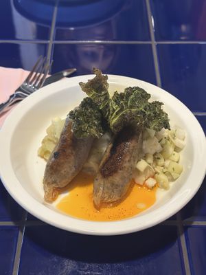 Vegan sausage  at FatCat Delikatessen in Bratislava