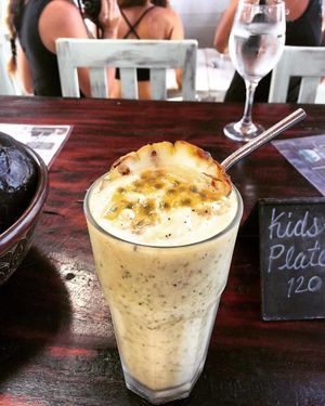 Passion Fruit Smoothie at Buddha's Garden in San Juan Del Sur
