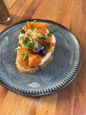 ocean carrot w/ almond cream cheese   at Tula Café & Bistro in Rio De Janeiro