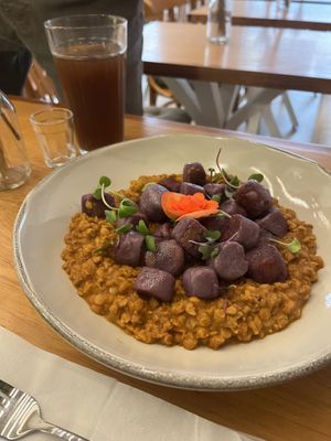 sweet potato gnocchi w/ lentil bolognesee  at Tula Café & Bistro in Rio De Janeiro